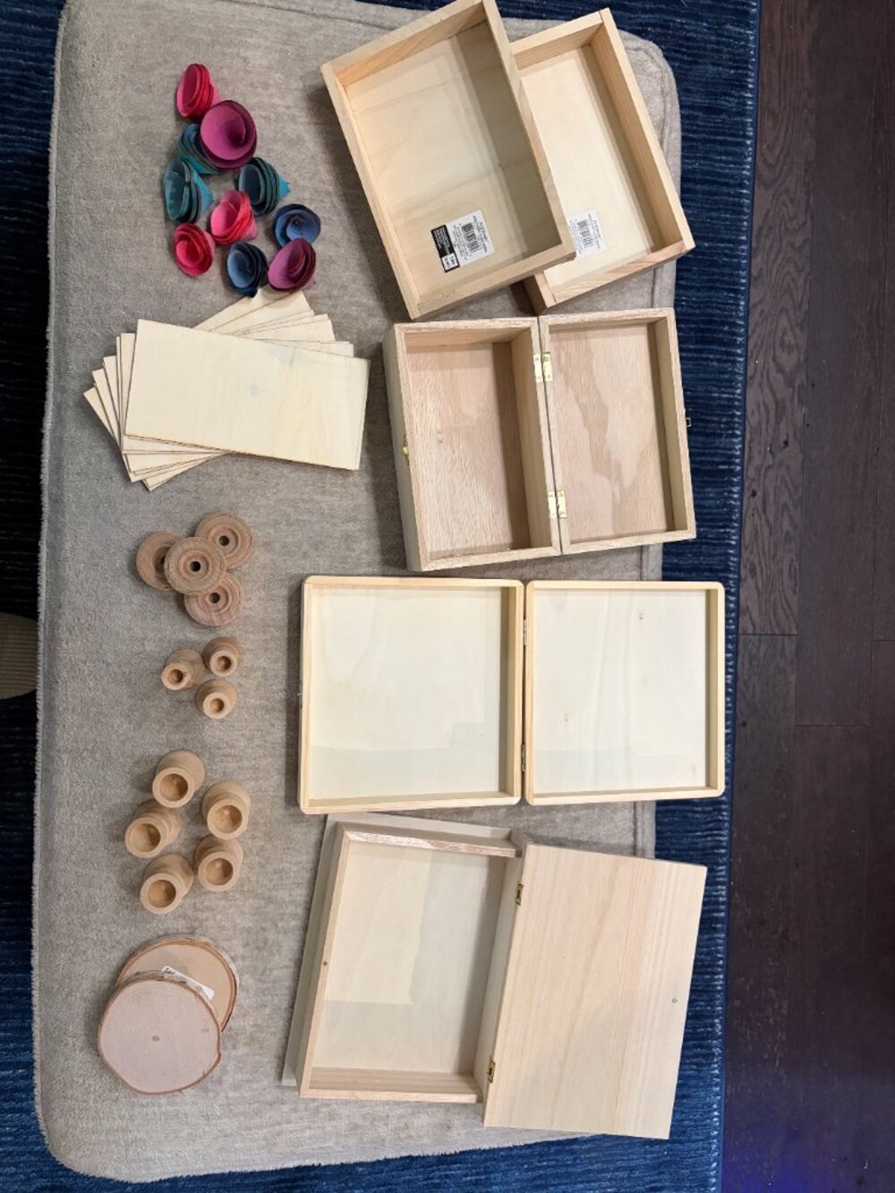 Wood Craft Kit-Unfinished Boxes, Candle holders,Roses,Frames, Slats, Coast